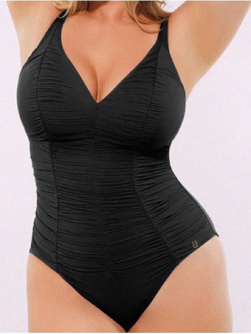 Ruched V-Neck Shaping Swimsuit